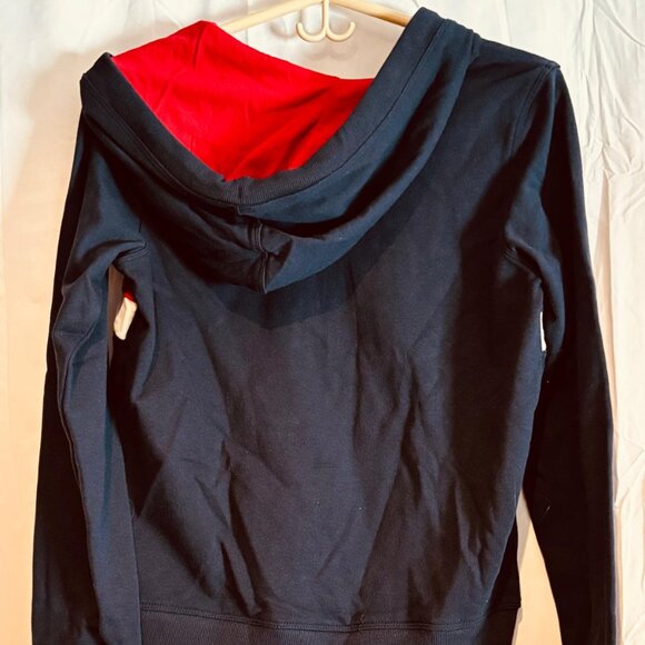 Tommy Hilfiger Women’s Full Zip Hoodie Navy Red White Striped Trim (M) - Picture 4 of 6